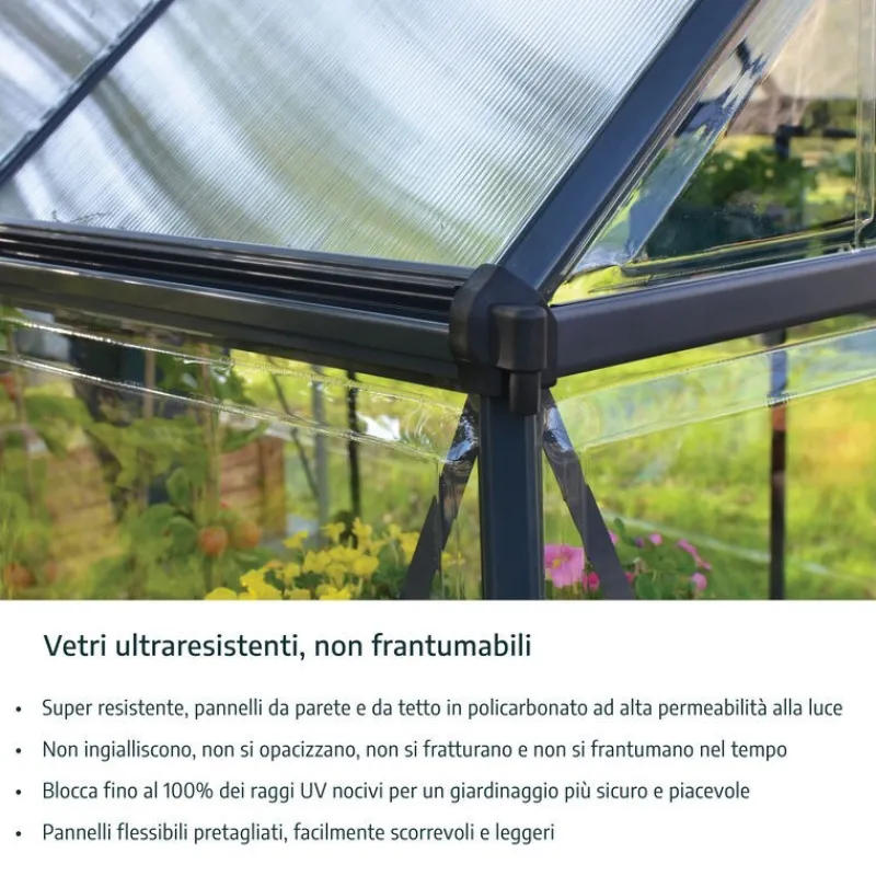 Hybrid Serra Da Giardino in Policarbonato 426X185X208 cm Argento-Canopia