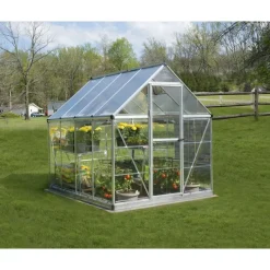 Hybrid Serra Da Giardino in Policarbonato 247X185X208 cm Argento-Canopia Discount