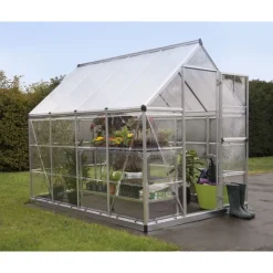 Hybrid Serra Da Giardino in Policarbonato 247X185X208 cm Argento-Canopia Discount