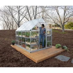 Hybrid Serra Da Giardino in Policarbonato 247X185X208 cm Argento-Canopia Discount