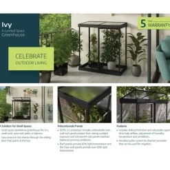 Ivy Mini Serra Da Giardino in Policarbonato 124X64X150 cm-Canopia Online