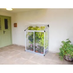 Lean-To Serra Da Giardino in Policarbonato 125X63X160 cm Trasparente-Canopia Online