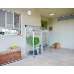 Lean-To Serra Da Giardino in Policarbonato 125X63X160 cm Trasparente-Canopia Online