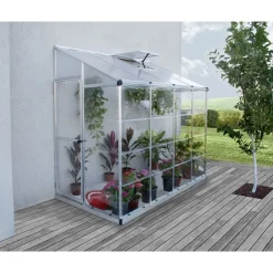 Lean-To Serra Da Giardino in Policarbonato Argento 244X124X225 cm Ibrida-Canopia Discount