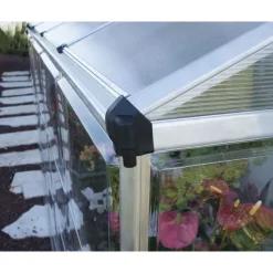 Lean-To Serra Da Giardino in Policarbonato Argento 244X124X225 cm Ibrida-Canopia Discount