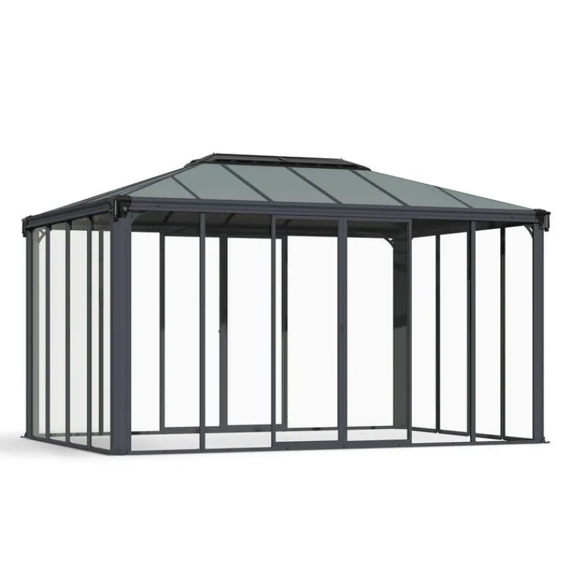 Ledro Gazebo Chiuso in Alluminio 3X4.3 m-Canopia Discount