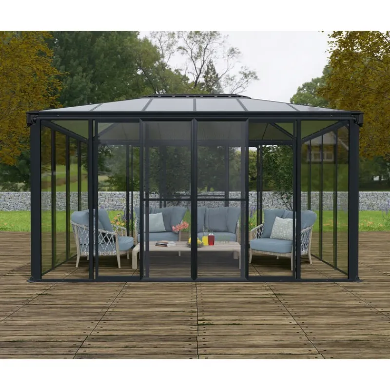 Ledro Gazebo Chiuso in Alluminio 3X4.3 m-Canopia Discount