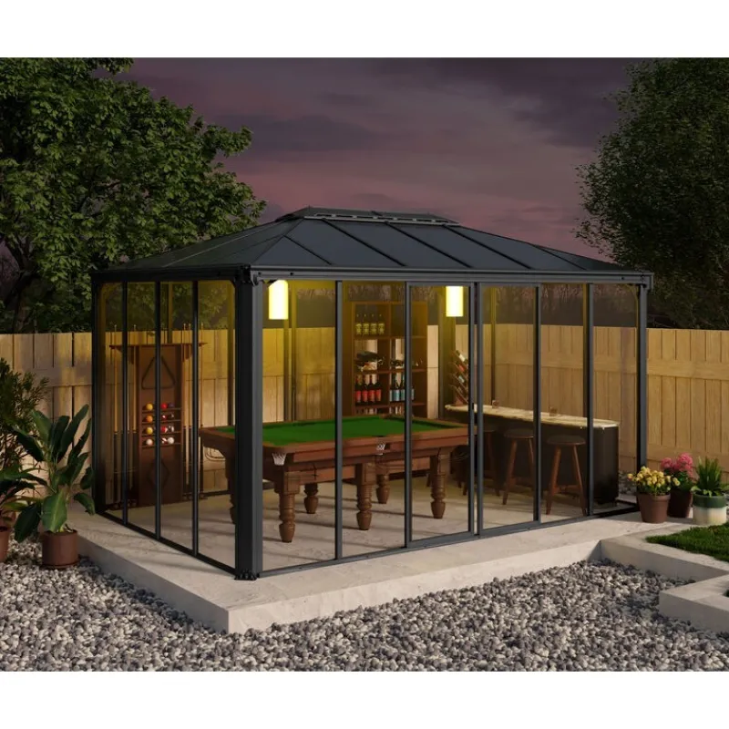 Ledro Gazebo Chiuso in Alluminio 3X4.3 m-Canopia Discount