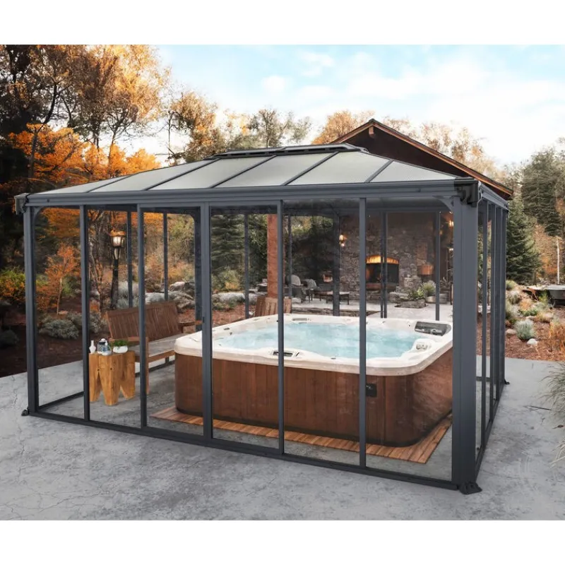 Ledro Gazebo Chiuso in Alluminio 3X4.3 m-Canopia Discount