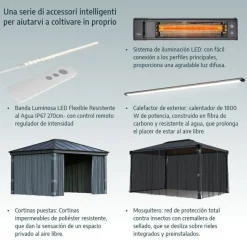 Ledro Gazebo Chiuso in Alluminio 3X4.3 m-Canopia Discount