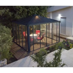 Ledro Gazebo Chiuso in Alluminio 3.6X3.6 m-Canopia Hot
