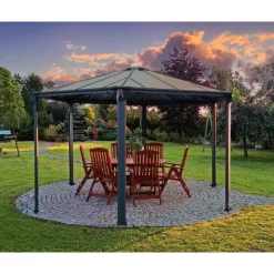 Monaco Gazebo Esagonale in Alluminio 3.6X4 m-Canopia