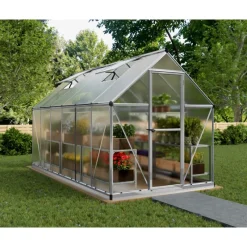 Mythos Doppio Strato Serra Da Giardino in Policarbonato 370X185X208 cm Argento-Canopia New