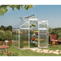 Mythos Doppio Strato Serra Da Giardino in Policarbonato 186X185X208 cm Argento-Canopia Online