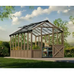 NATURA Doppio Strato Serra Da Giardino in Policarbonato 500.5X237.5X261 cm - Legno di cedro-Canopia