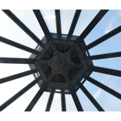 Oasis Serra Da Giardino in Policarbonato Esagonale 363X316X289 cm Grigio-Canopia