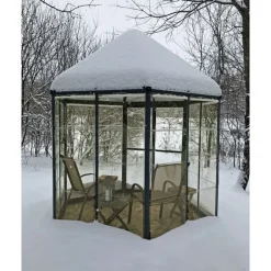 Oasis Serra Da Giardino in Policarbonato Esagonale 247X213X267 cm Grigio-Canopia Outlet