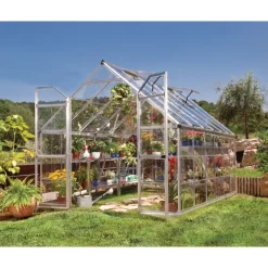 Octave Trasparente Serra Da Giardino in Policarbonato 367X244X229 cm Argento-Canopia Online