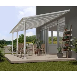 Olympia Pergola Addossata in Alluminio 3X6.2 m Bianco-Canopia Sale