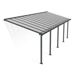 Olympia Pergola Addossata in Alluminio 3X8.6 m Grigio-Canopia Sale