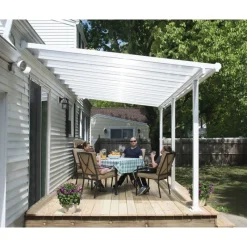 Olympia Pergola Addossata in Alluminio 3X5.5 m Bianco-Canopia Discount