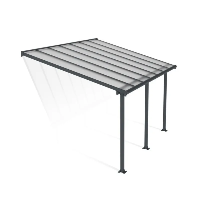 Olympia Pergola Addossata in Alluminio 3X4.3 m Grigio-Canopia Online