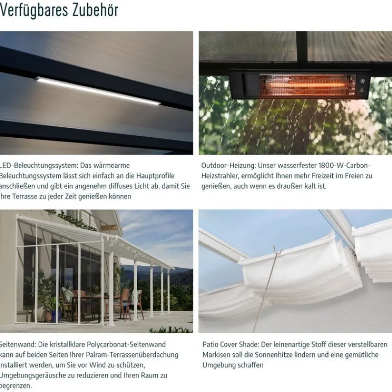 Olympia Pergola Addossata in Alluminio 3X4.3 m Grigio-Canopia Online