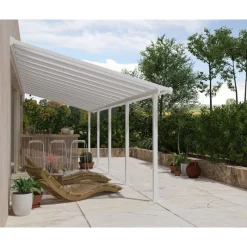 Olympia Pergola Addossata in Alluminio 3X9.2 m Bianco-Canopia Online