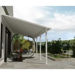 Olympia Pergola Addossata in Alluminio 3X8.6 m Bianco-Canopia Sale