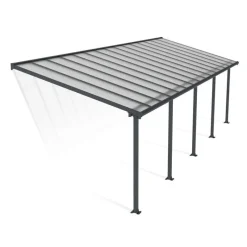 Olympia Pergola Addossata in Alluminio 3X9.2 m Grigio-Canopia Sale