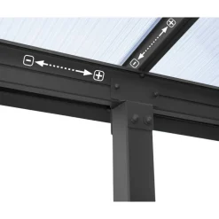 Olympia Pergola Addossata in Alluminio 3X9.2 m Grigio-Canopia Sale