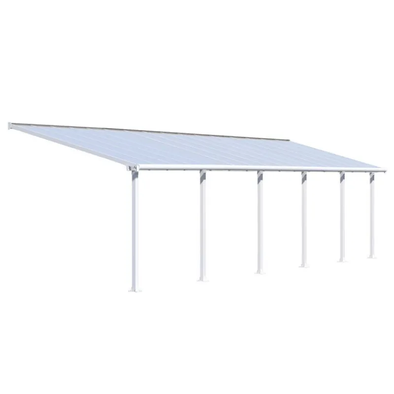 Olympia Pergola Addossata in Alluminio 3X9.8 m Bianco-Canopia Discount