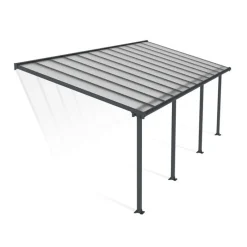 Olympia Pergola Addossata in Alluminio 3X7.4 m Grigio-Canopia