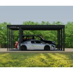 OSLO Carport in Alluminio 6X9 m Nero-Canopia Hot