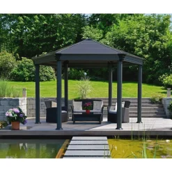 Roma Gazebo Esagonale in Alluminio 3.6X4 m-Canopia Sale