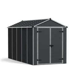 Rubicon Casetta Da Giardino in Policarbonato Ultra Resistente 378X185X217 cm Grigio Scuro-Canopia