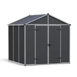 Rubicon Casetta Da Giardino in Policarbonato Ultra Resistente 229X237X235 cm Grigio Scuro-Canopia Clearance