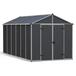 Rubicon Casetta Da Giardino in Policarbonato Ultra Resistente 452X237X235 cm Grigio Scuro-Canopia Hot