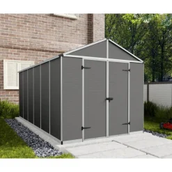 Rubicon Casetta Da Giardino in Policarbonato Ultra Resistente 452X237X235 cm Grigio Scuro-Canopia Hot