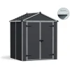 Rubicon Casetta Da Giardino in Policarbonato Ultra Resistente 154X185X217 cm Grigio Scuro-Canopia Hot