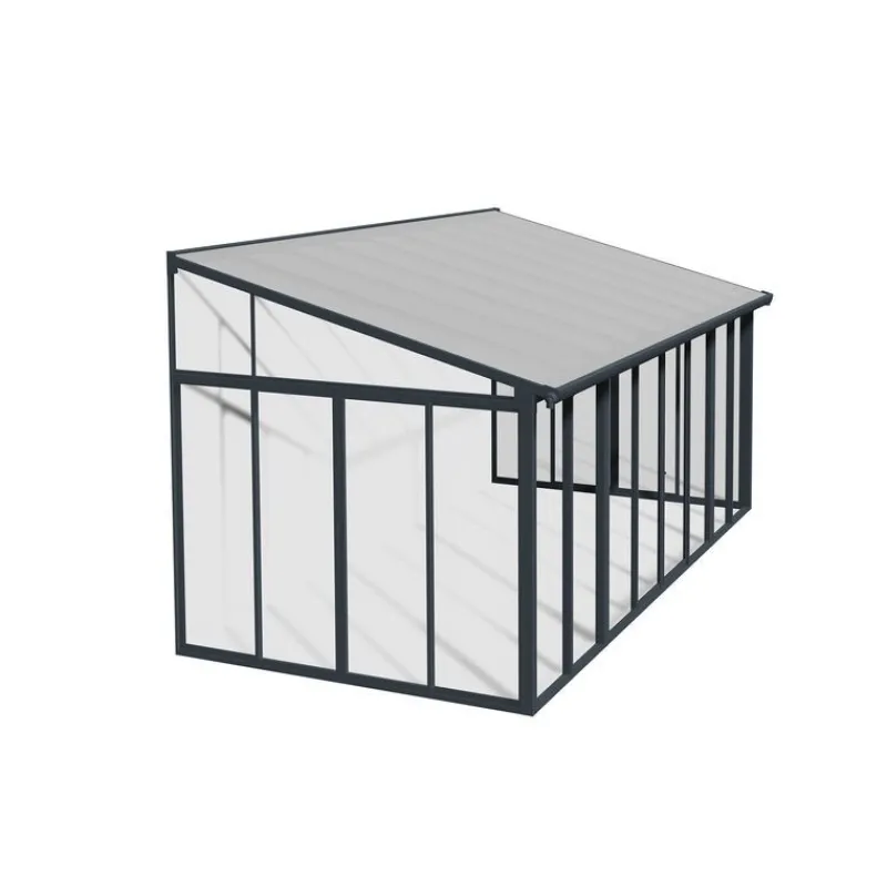 San Remo Pergola Chiusa in Alluminio 3X5.6 m Grigio-Canopia Outlet