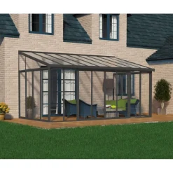 San Remo Pergola Chiusa in Alluminio 3X5.6 m Grigio-Canopia Outlet