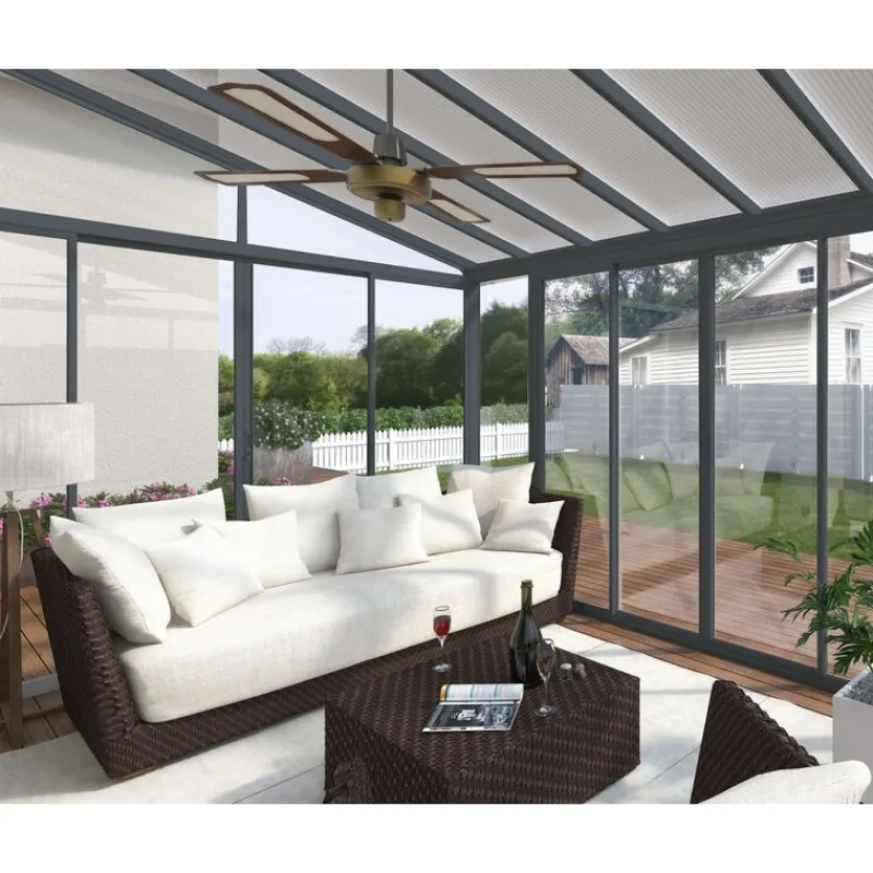 San Remo Pergola Chiusa in Alluminio 3X5.6 m Grigio-Canopia Outlet