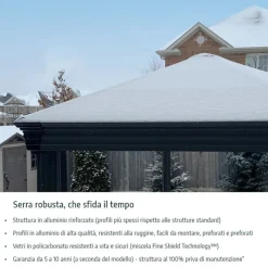 San Remo Pergola Chiusa in Alluminio 3X5.6 m Grigio-Canopia Outlet