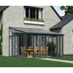 San Remo Pergola Chiusa in Alluminio 4X4.4 m Grigio-Canopia Online