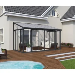San Remo Pergola Chiusa in Alluminio 3X4.4 m Grigio-Canopia