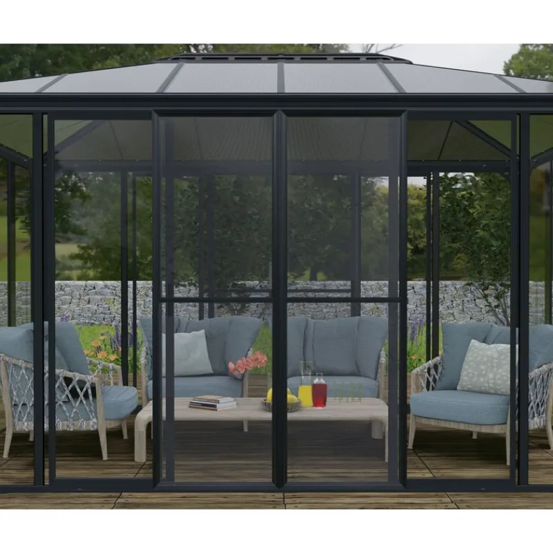 Set Di Porte a Rete Per Garda/Sanremo/Ledro Veranda Grigio-Canopia