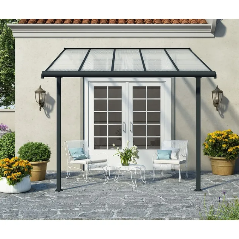 Sierra Pergola Addossata in Alluminio 3X3 m Grigio-Canopia Best