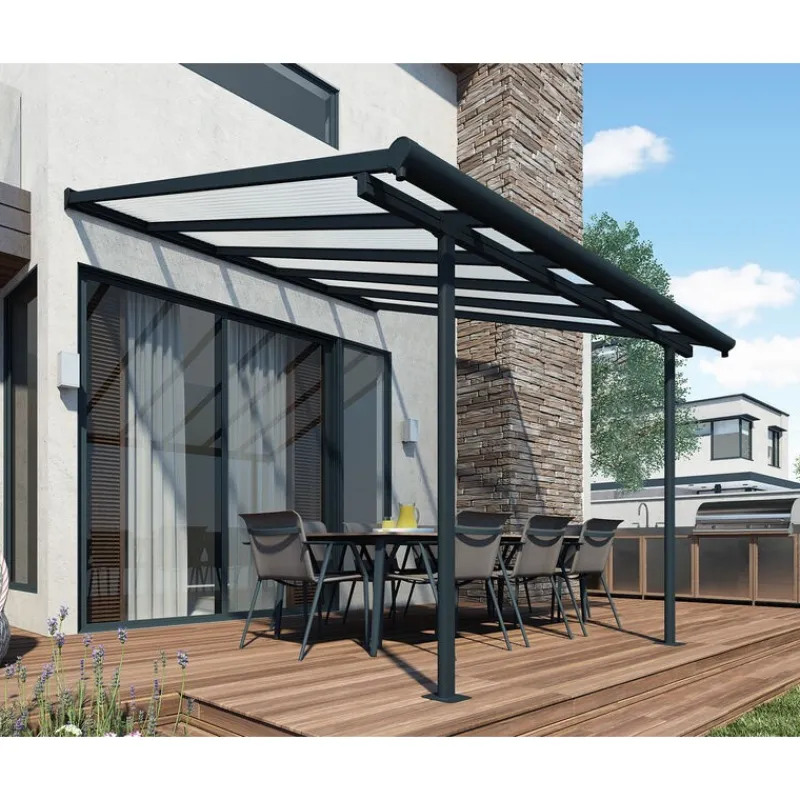 Sierra Pergola Addossata in Alluminio 3X3 m Grigio-Canopia Best