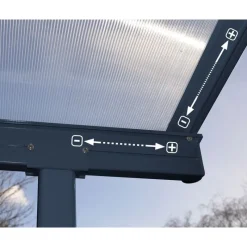 Sierra Pergola Addossata in Alluminio 3X3 m Grigio-Canopia Best